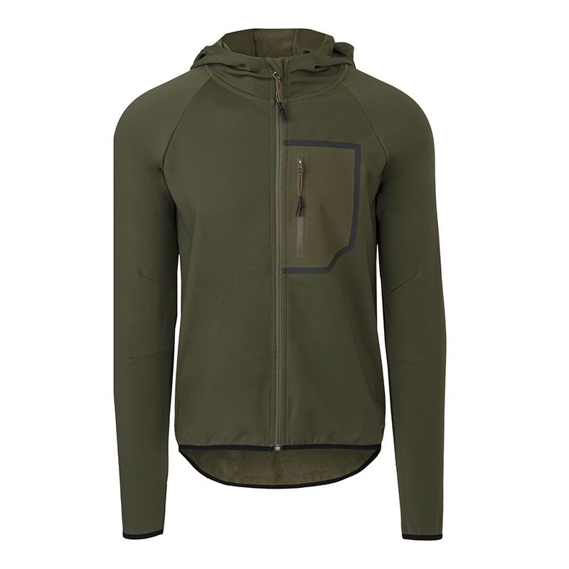 Giacca Hoodie VENTURE DWR Tech Unisex Verde Militare con Cappuccio