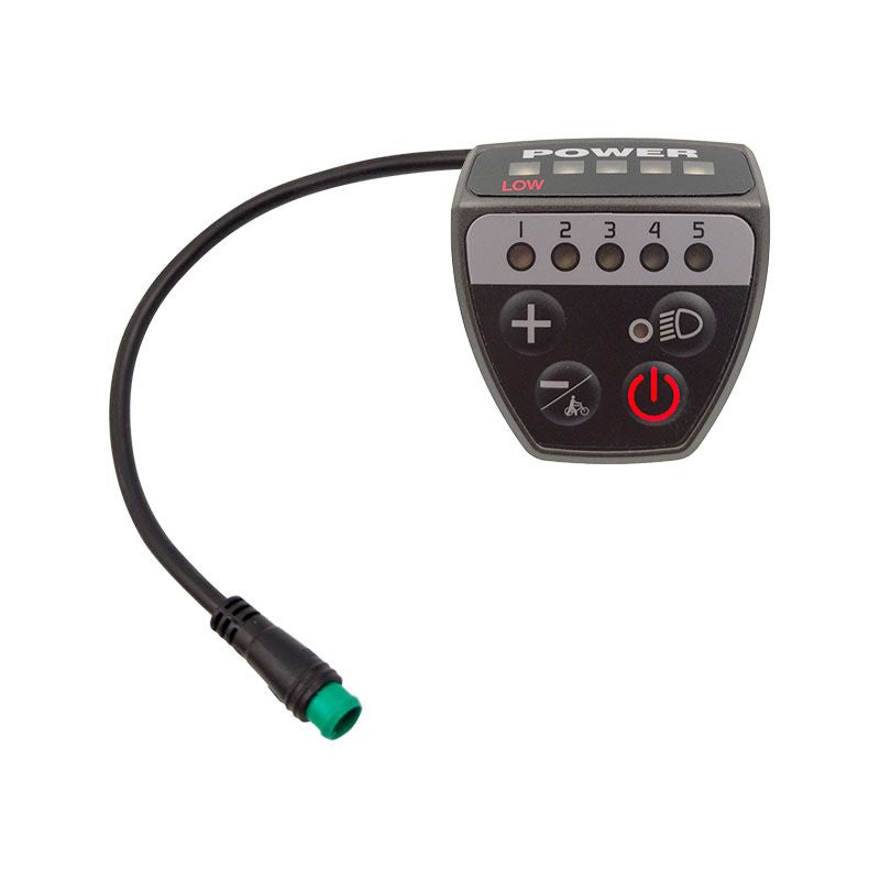 Display LED T320 36V per E-Bike 28 pollici, compatibile con 5th Avenue e B-Green M VTEK. Mostra velocità, livello batteria e assistenza alla pedalata.
