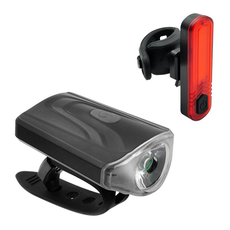 Fanali Anteriore+Posteriore (KIT) Ricarica USB a Led DEUX 50/30 Lumens