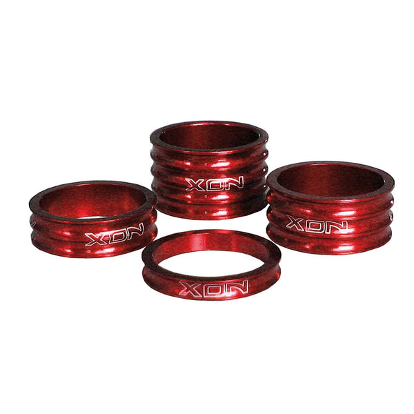 Spessori (KIT) 5/10/15/20mm per Manubrio 28,6mm in Alluminio Rosso 4PZ