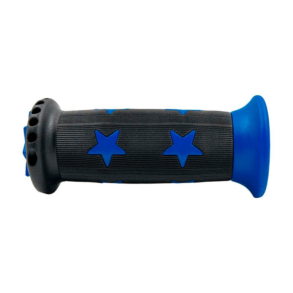 Manopole Junior Bicolore Doppio Strato 22mm Blu/Nero (OEM 5 Coppie)