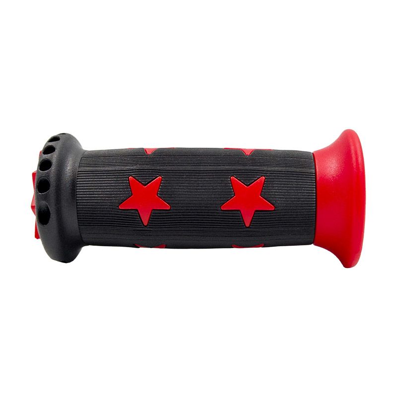 Manopole Junior Bicolore Doppio Strato 22mm Rosso/Nero (OEM 5 Coppie)