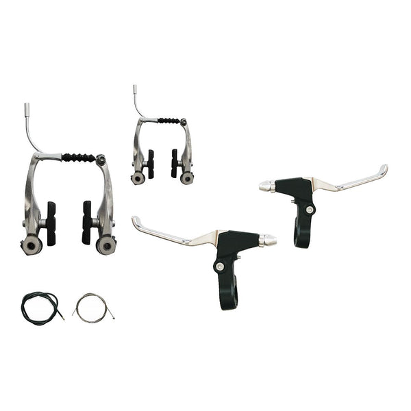 Freni V-Brake (KIT) Freni e Leve in Alluminio Argento + Filo e Guaina