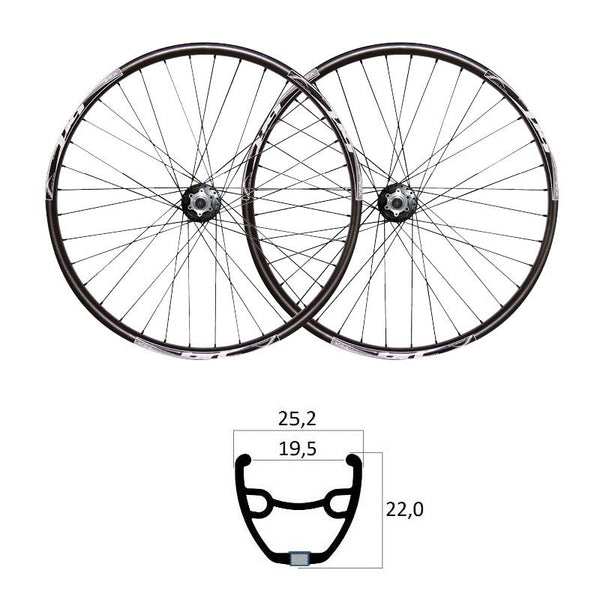 Ruote 27,5 E-BIKE TLR Freni a Disco 6 Fori - 11V a Cassetta (Coppia)