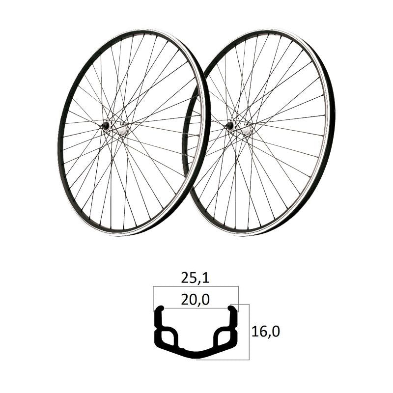 Ruote 20 V-Brake Mozzo a Filetto in Acciaio 1V (Coppia)