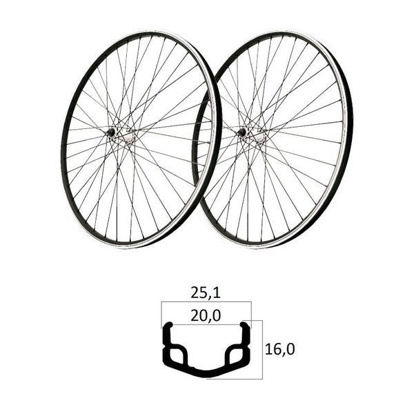 Ruote 28 in Alluminio V-Brake Mozzo in Alluminio 6/7V (Coppia)