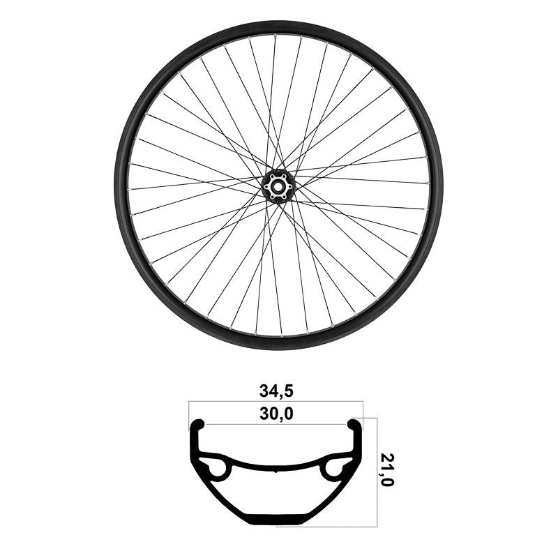 Ruota Anteriore 27,5 30mm MTB TLR Shimano su Cuscinetti 10/11/12V