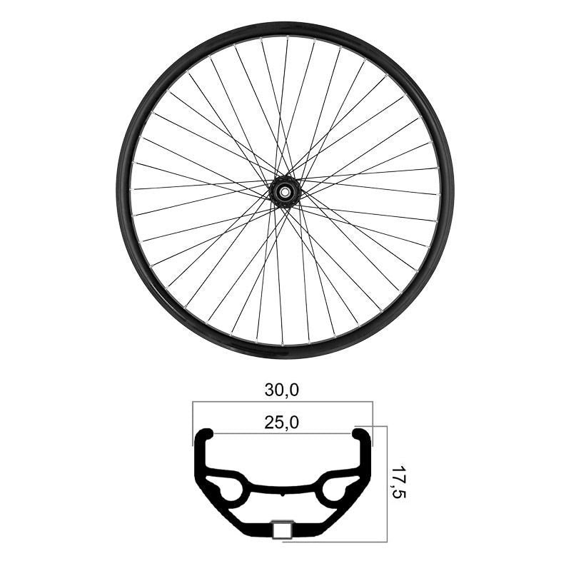 Ruota Anteriore 27,5 x 25mm MTB Tubeless Ready 10/11/12V