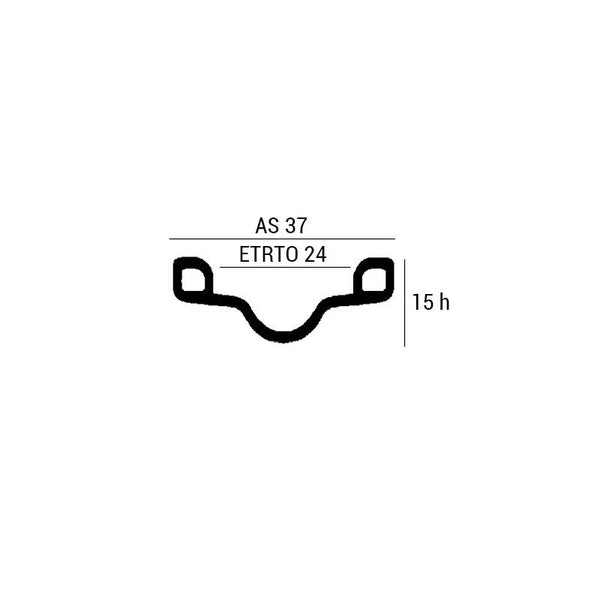 Cerchio 28 R in Alluminio 1,5/8 - 36 Fori Argento