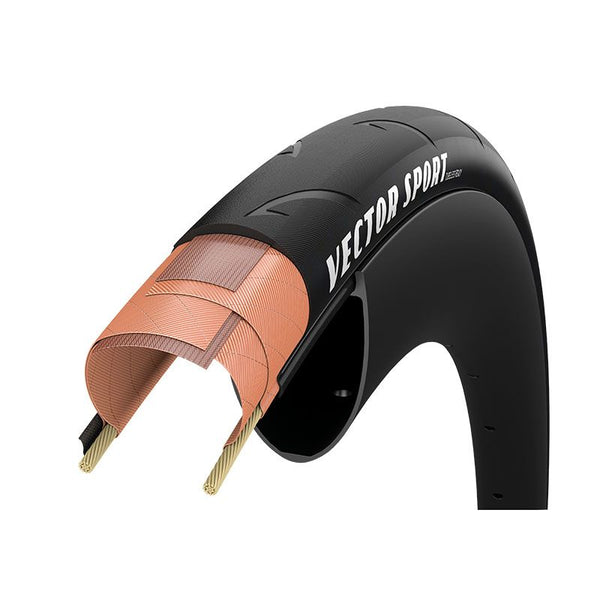 Copertura 700x25 VECTOR SPORT Tubeless Ready Nero