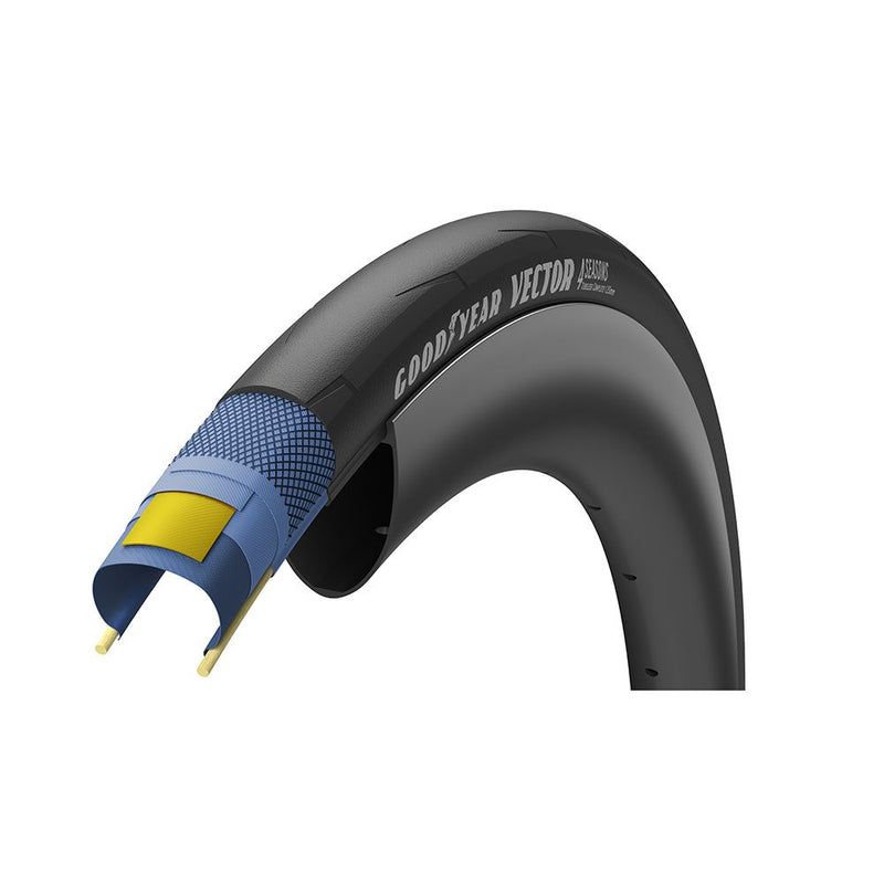 Copertura 700x25 VECTOR 4 Seasons Tubeless Complete Nero