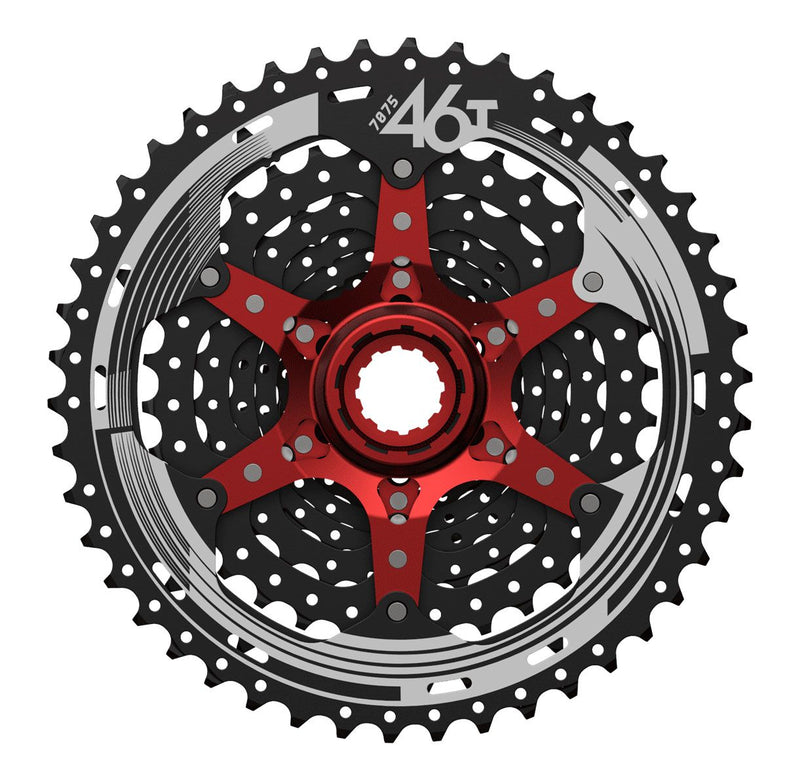 Cassetta MTB 10V x 11/46 Denti Nero/Rosso - Corpetto SHIMANO