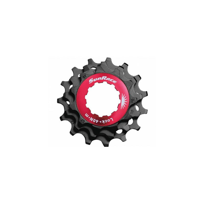 Lockring Rosso+Pignoni(KIT)12V in Alluminio Nero - Corpetto SHIMANO HG