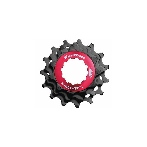 Lockring Rosso+Pignoni (KIT) 10V in Alluminio Nero - Corpetto SHIMANO