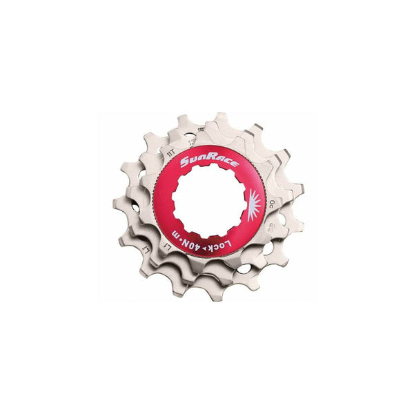 Lockring Rosso+Pignoni (KIT) 10V in Alluminio Argento - SHIMANO