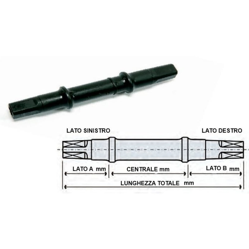 Perno Quadro in Acciaio Sx: 35 Centro: 56 Dx: 39 x 130mm