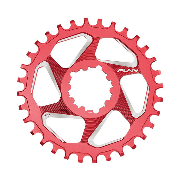 Corona SOLO DX 9/12V 28 Denti in Alluminio 7075 CNC Rosso - Offset 6mm