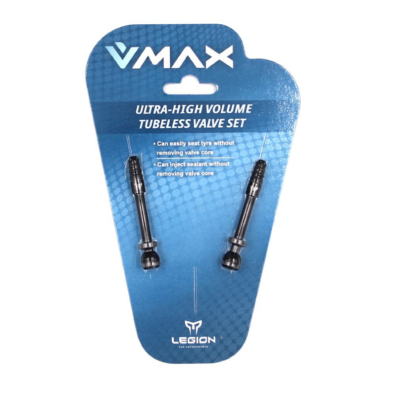 Valvola Tubeless V-MAX Lunghezza: 67,5mm in Alluminio Nero (2 Pezzi)