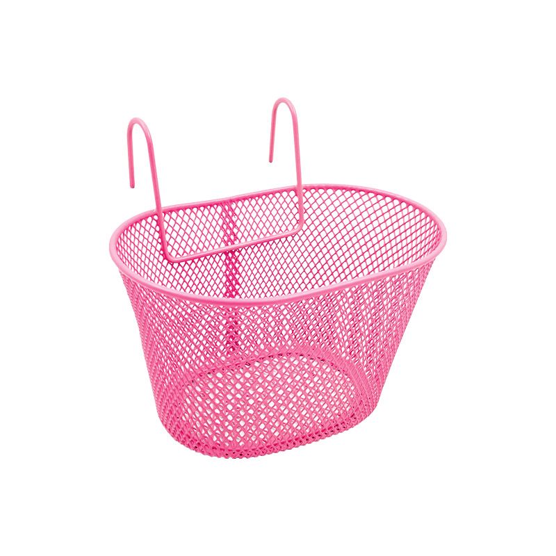 Cestino Bici Junior 24x15x14cm in Acciaio Rosa