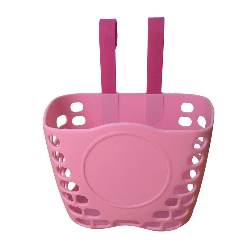 Cestino Bici Junior 18x12x15cm in Plastica Rosa - Attacco al Manubrio