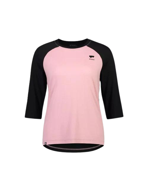 MONS ROYALE Women TARN MERINO SHIFT RAGLAN 3/4 Shirt Black Candy