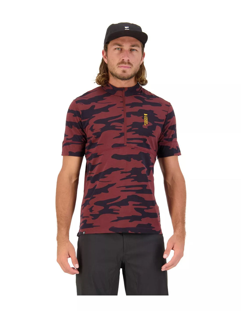 MONS ROYALE MTB Jersey Men CADENCE HALF ZIP T AOP Short Sleeve Chocolate Camo L