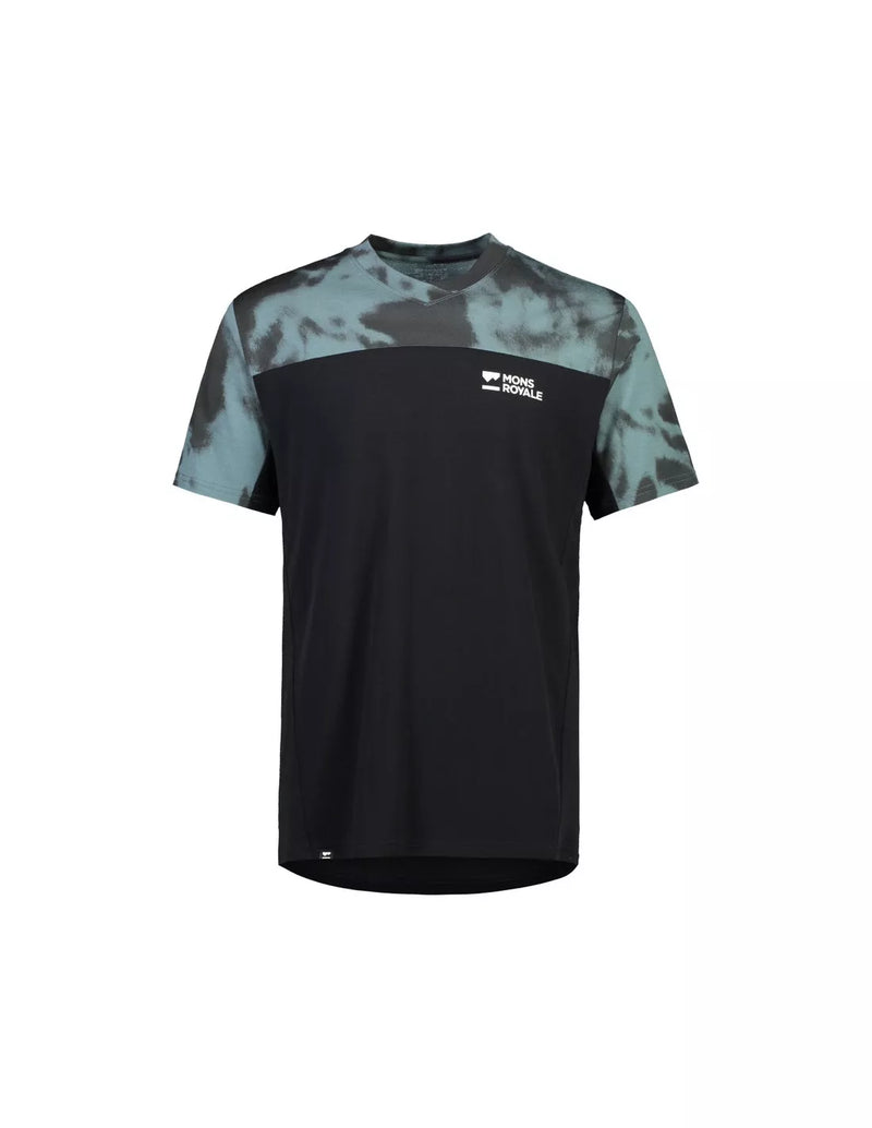 MONS ROYALE MTB Jersey Men REDWOOD ENDURO VT Short Sleeve Sage Tie Dye / Black