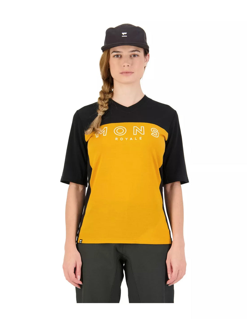 MONS ROYALE Maglia MTB Women REDWOOD ENDURO VT Manica Corta Black / Gold