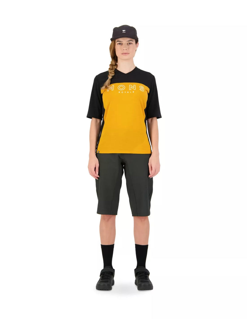 MONS ROYALE Maglia MTB Women REDWOOD ENDURO VT Manica Corta Black / Gold