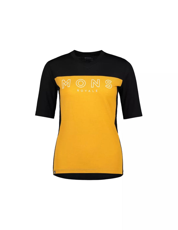 MONS ROYALE Maglia MTB Women REDWOOD ENDURO VT Manica Corta Black / Gold